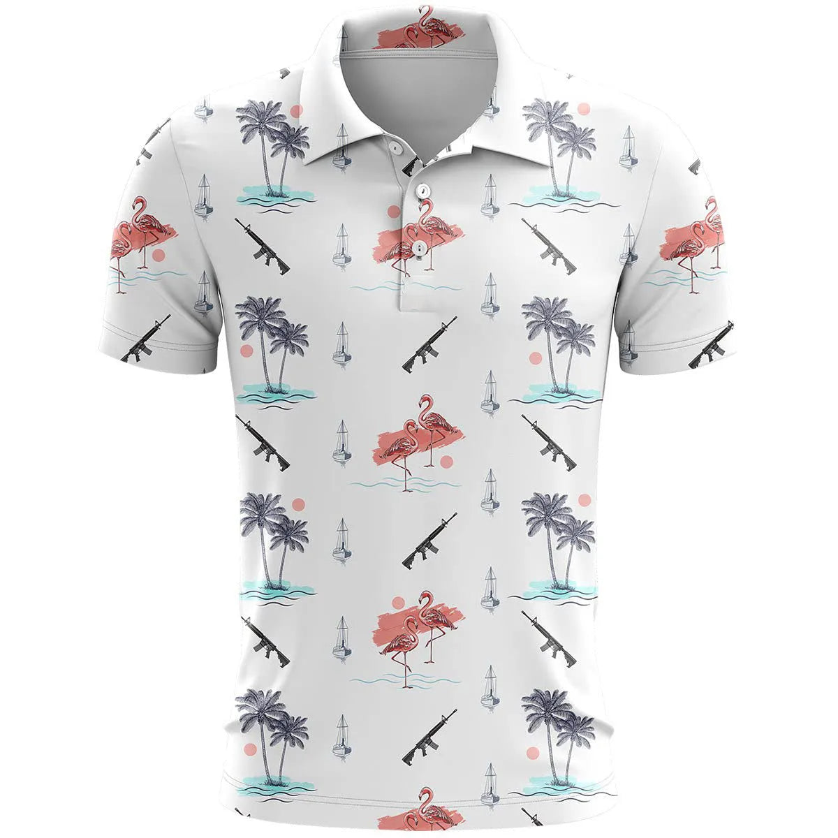 Men's 3D printed sports short sleeve top in loose fit with colour pattern