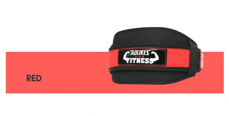 Nylon fitness weightlifting waistband in black, red or yellow colour options