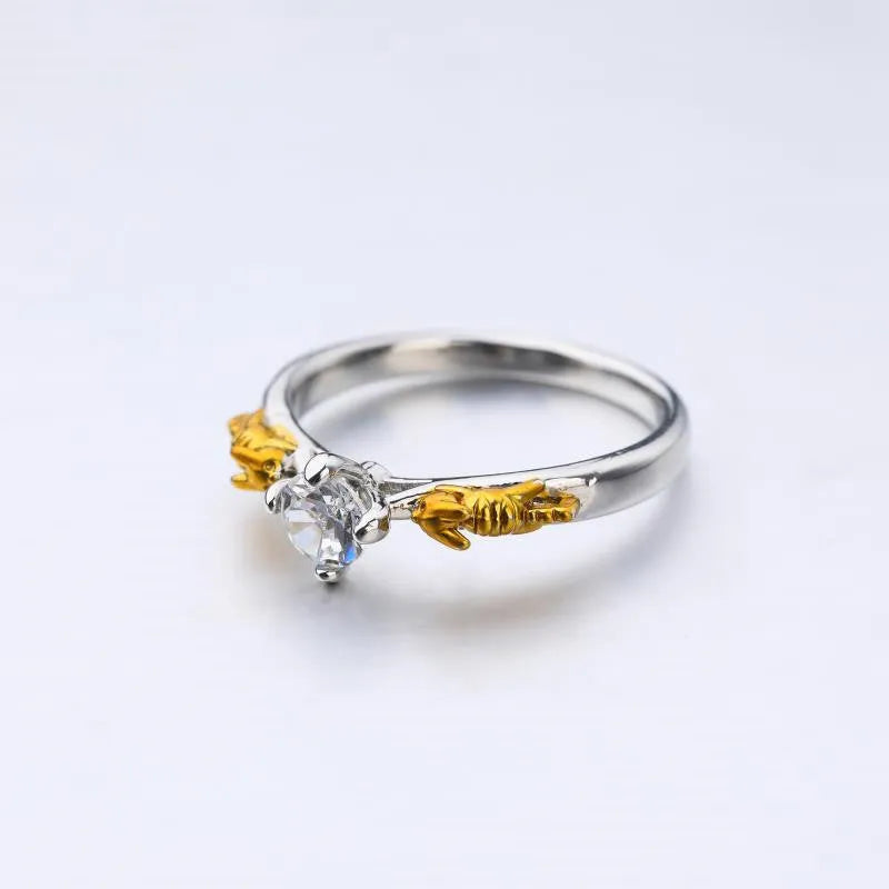 Crown modelling crystal ring in black gold colour on copper for cosplay jewellery