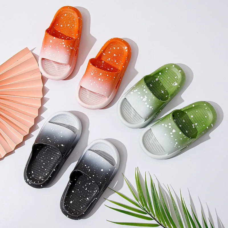 Children's gradient colour PVC sandals with non-slip soles in multiple summer colours