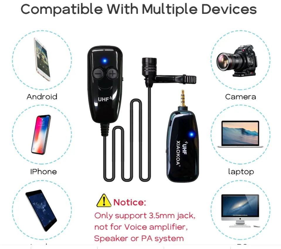 Black mobile phone lavalier microphone with 3.5mm plug for clear voice recording
