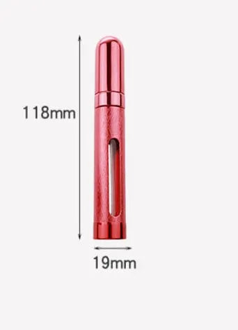 Slender 12ml aluminium portable perfume bottle with glass liner in choice of six colours.