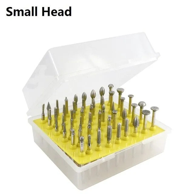 Elliptical cone diamond grinding heads for glass jade stone carving with 45mm length
