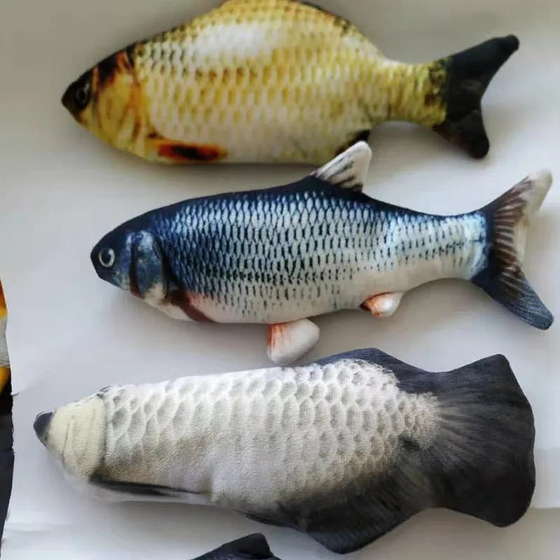 Electronic jumping fish simulation cat toy without catnip, 30cm multicolour PP material