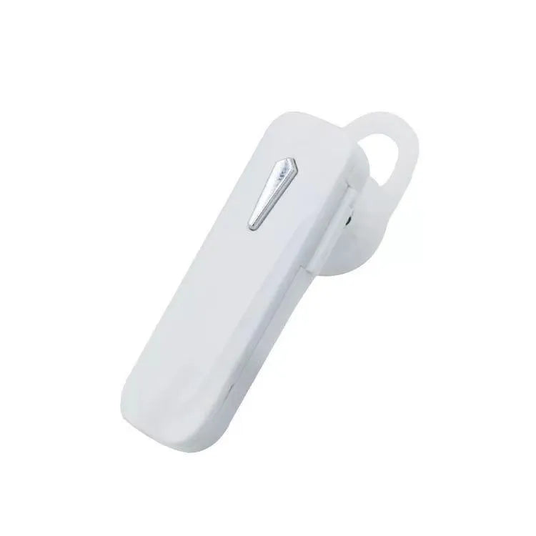 M163 Bluetooth car headset in black or white for hands-free calling and music control.