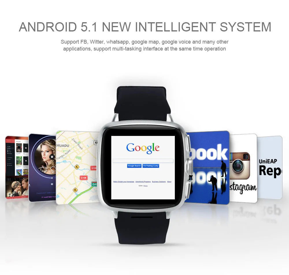 Z01smart watch in black or white with 1.54-inch HD touchscreen displayed