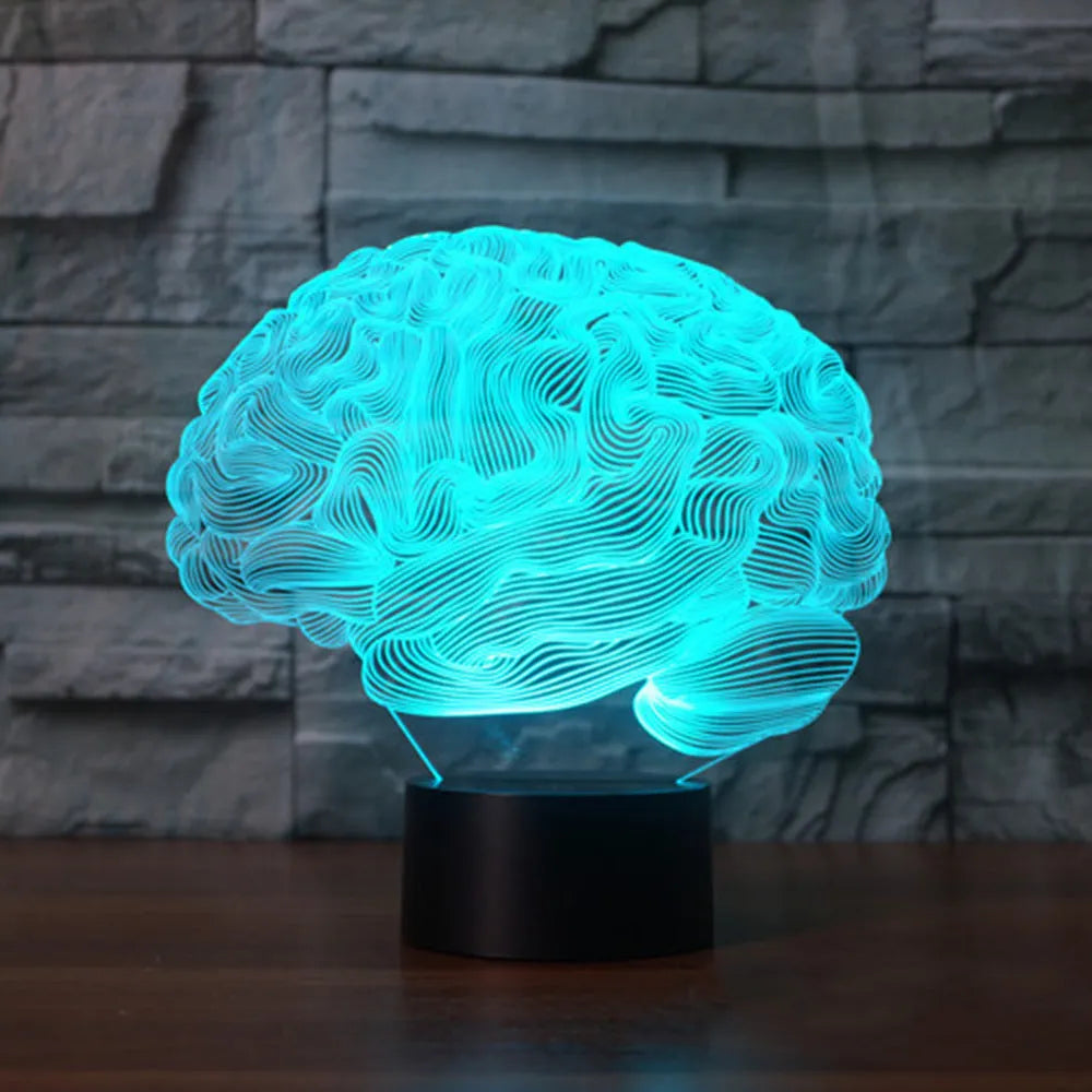 3D acrylic stereoscopic illusion LED desk lamp with remote control on a table