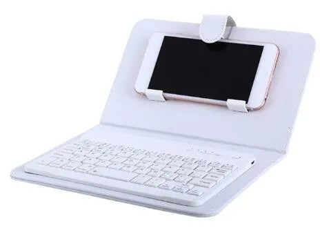Universal wireless Bluetooth keyboard case set with protective holster for tablets and phones