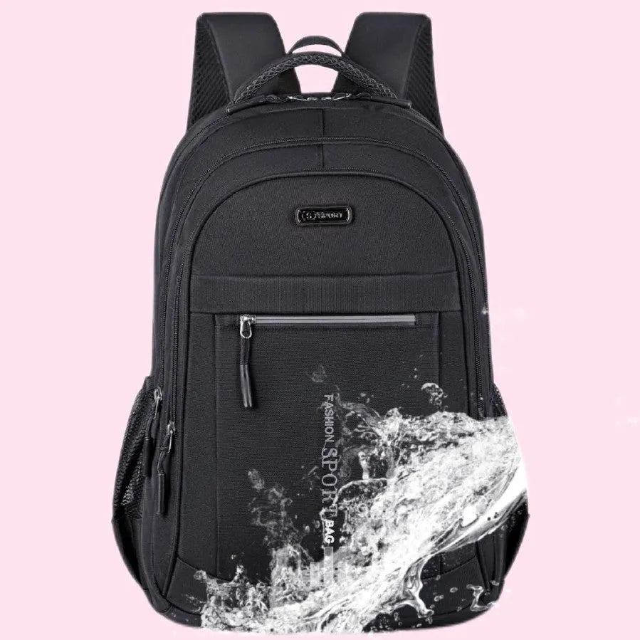 Capacity backpack in oxford cloth with airpillow straps showing sewing line details