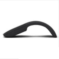 Folded black Bluetooth wireless mouse showing compact 131.2mm length and touch control surface