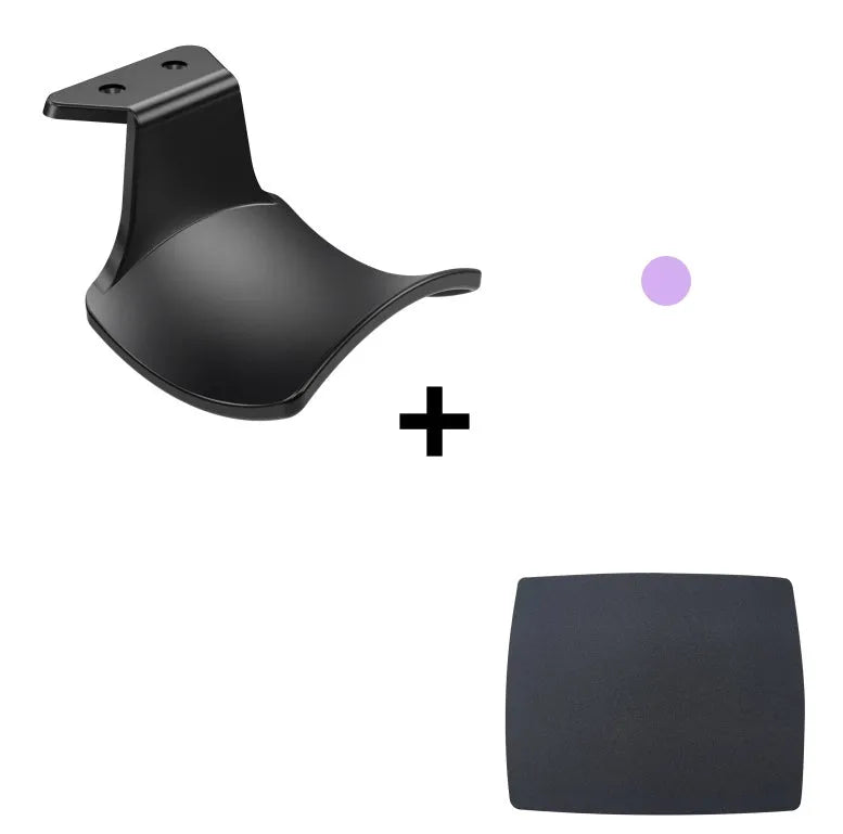 Universal game controller wall hanging rack in black, white, or pink colours with adhesive mounting options