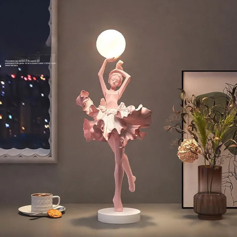 USB-charged resin night light in black gold, white, pink or light blue colour