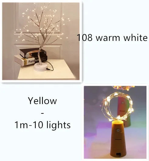 2-metre copper wire LED string light with bottle stopper for wine bottle decoration