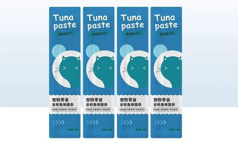 Pack of 10 cat strip treats for kittens in various flavour options