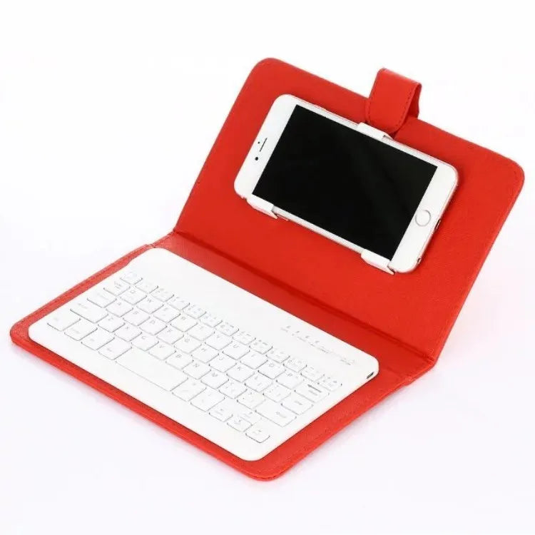 Universal wireless Bluetooth keyboard case set with protective holster for tablets and phones