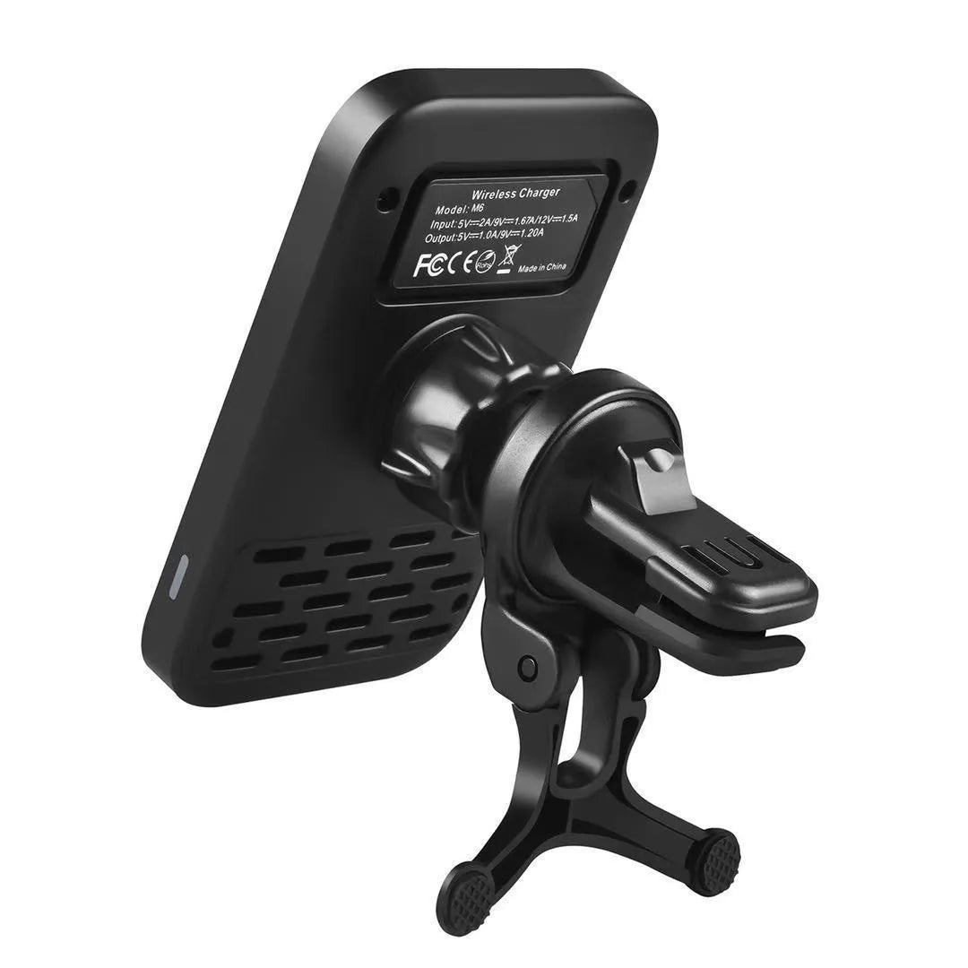 Black M6 magnetic car bracket wireless charger for mobile phones