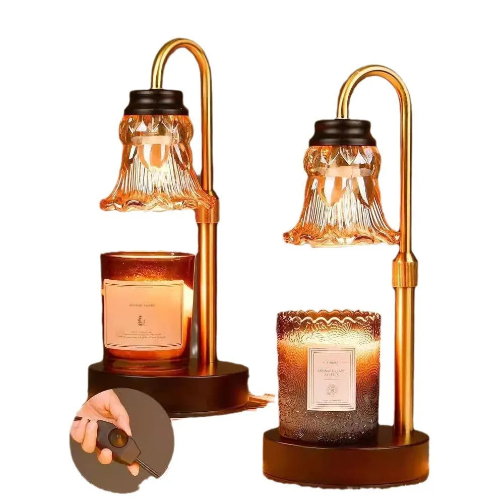 Bamboo holder aromatherapy wax melting lamp with international plugs and 30.5cm height