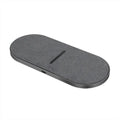 Black dual wireless charging pads with Type-C and USB cables for phone and earbud charging