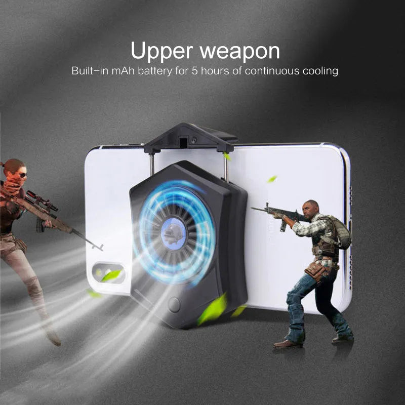 Black and white USB mobile phone radiator cooling fan for game consoles and smartphones