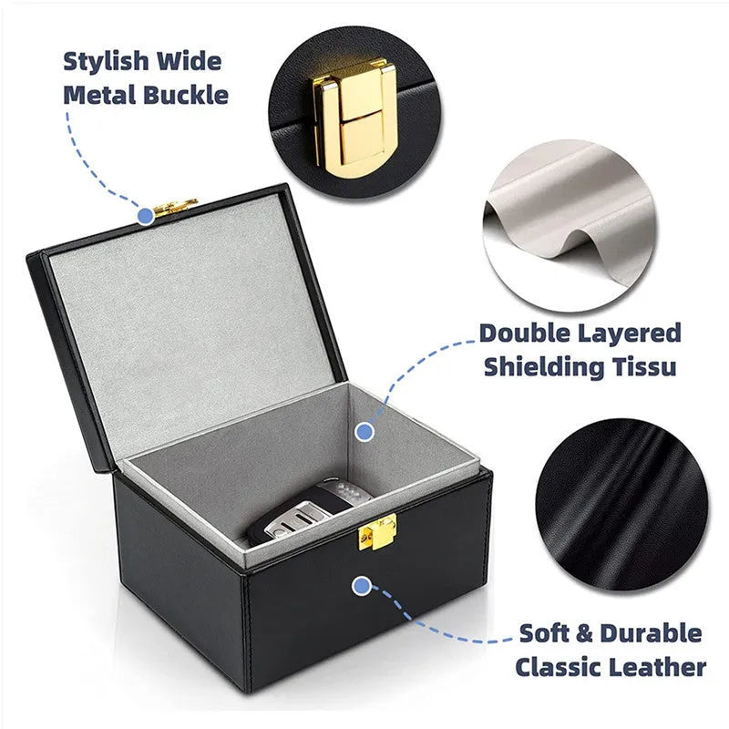 RFID shielding box and two key cases with carbon fiber anti-theft protection