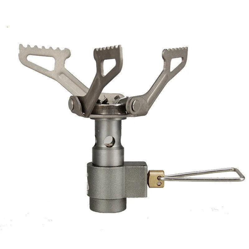 Portable gas camping stove with one-piece furnace structure for outdoor cooking