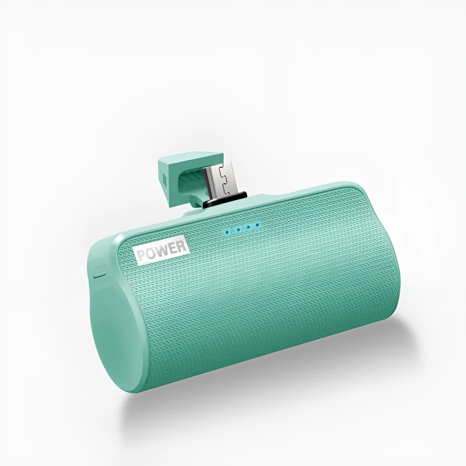 Universal 3000 mAh power bank in black, green, pink, and white colour options
