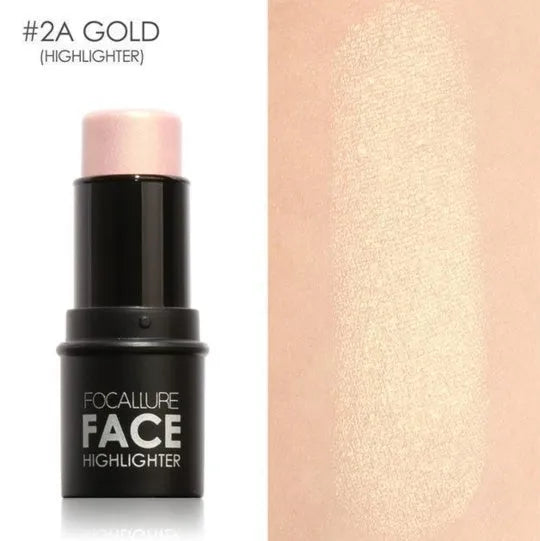 Face contour highlighter compact with silky powder in four colour options A, B, C, D