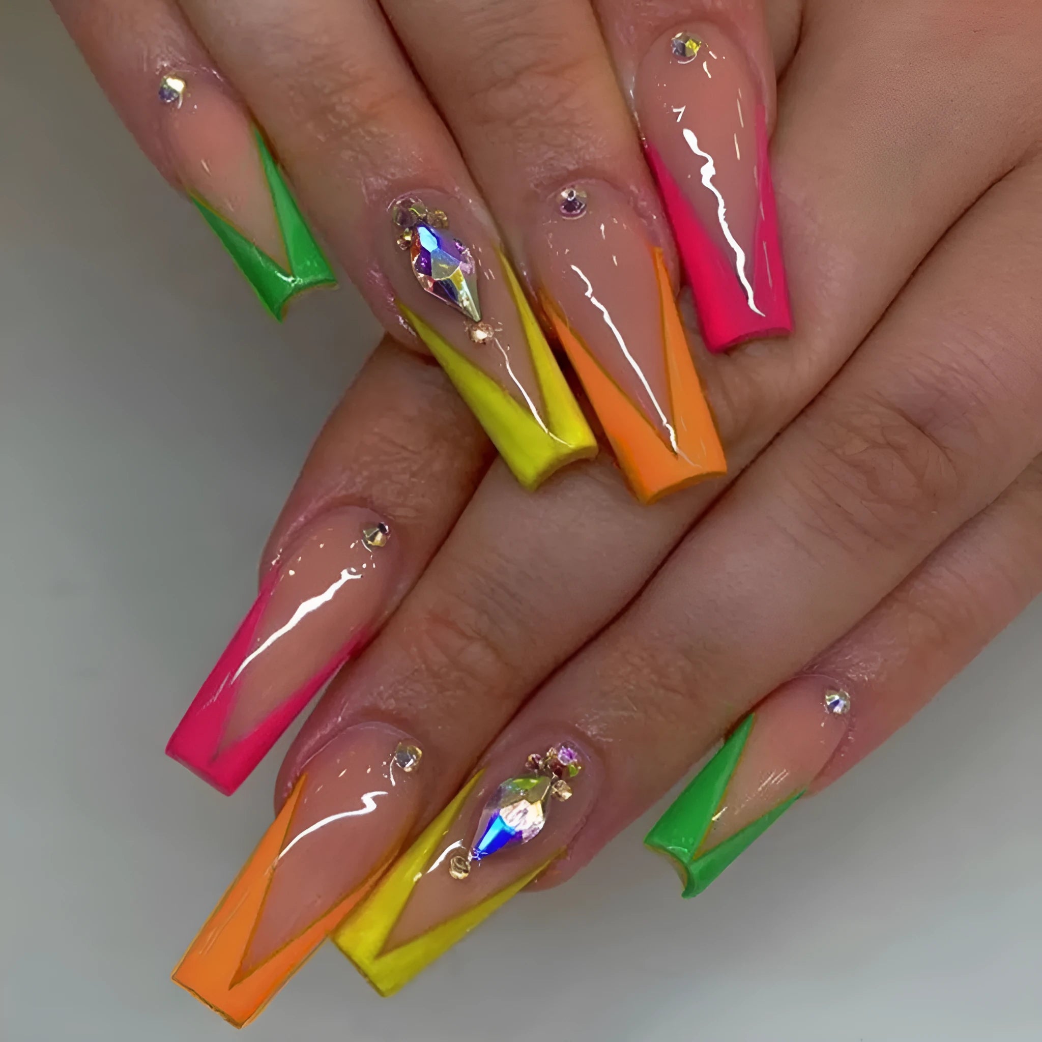 Detachable nail tips with diamond colour French design and cartoon love cross heart patterns, BKS3037 colour, with jelly glue and file.