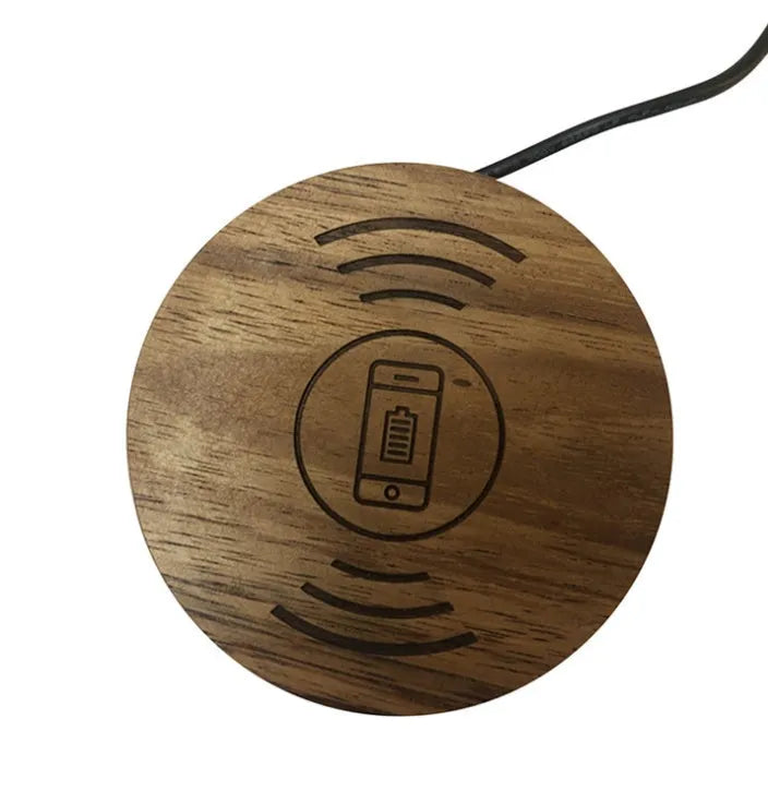 60mm round wireless charging module for embedded installation in furniture surfaces