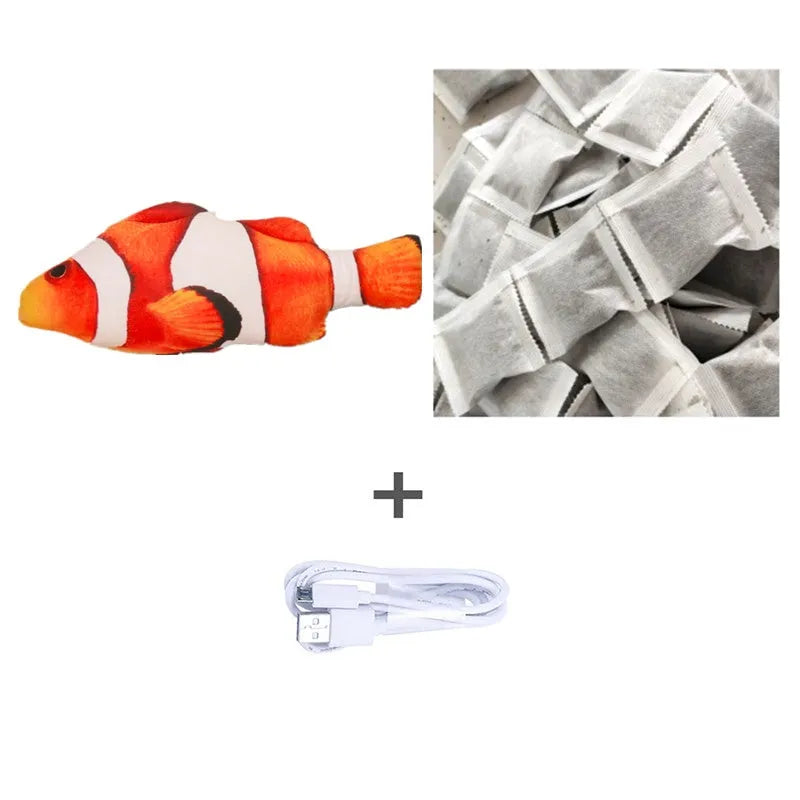 Electronic jumping fish simulation cat toy without catnip, 30cm multicolour PP material