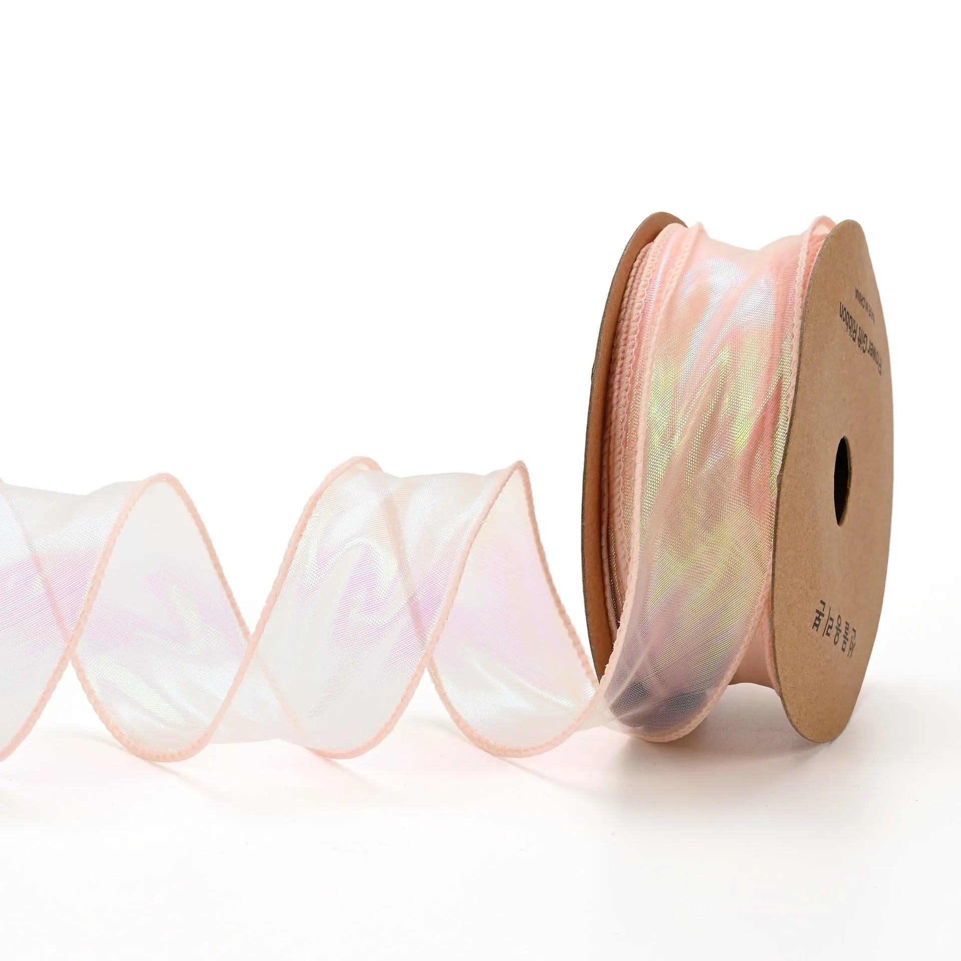 Fishtail yarn floral ribbon in mesh fabric with wave shape and edge cutting, 4cm width
