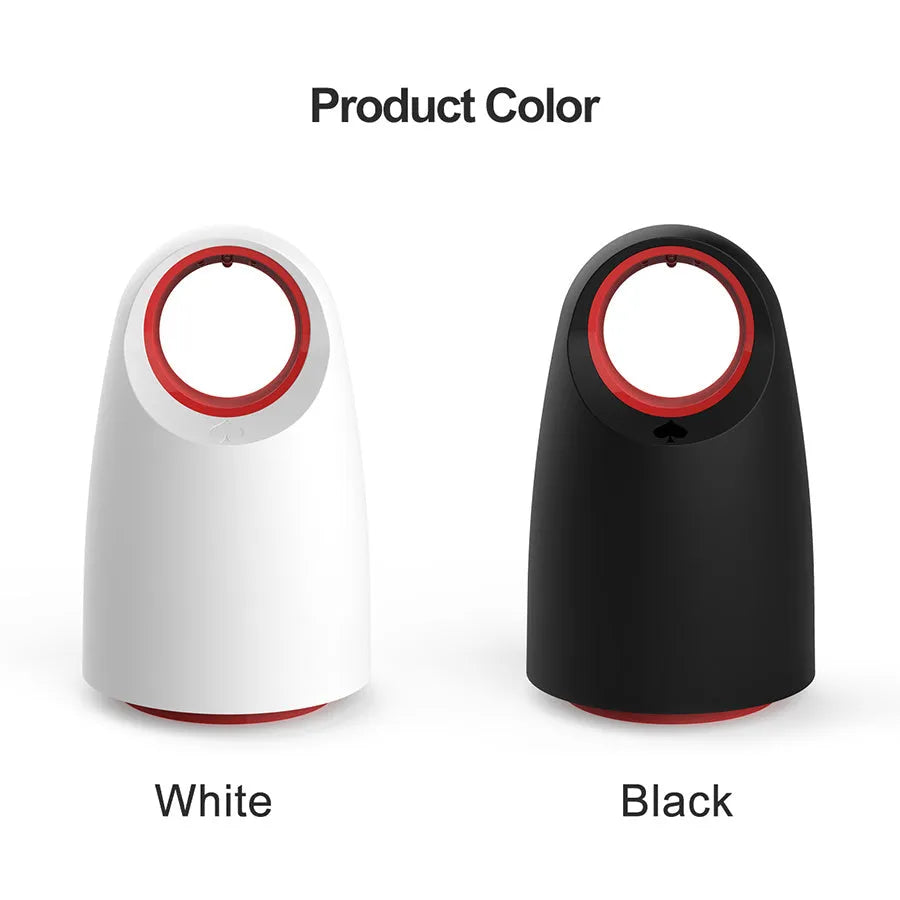 White or black household silent mosquito killer with USB cable, dimensions 12x12x21.5cm