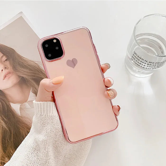 Solid colour TPU phone case for iPhone in blue, claret, pink and green options