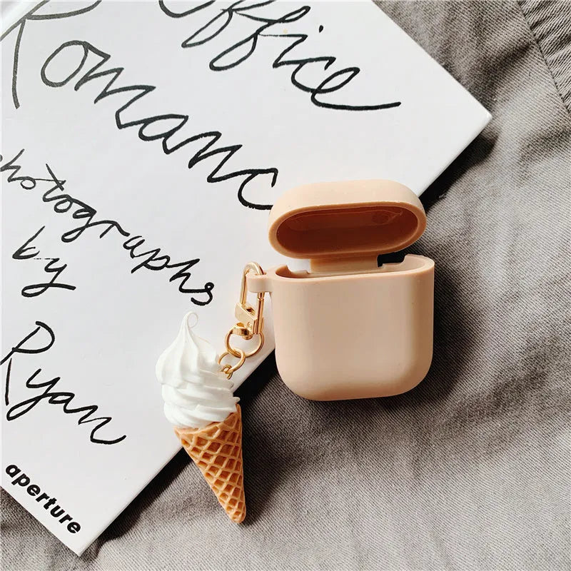 Cylinder ice cream design silicone AirPods 2 case protector set in photo colour