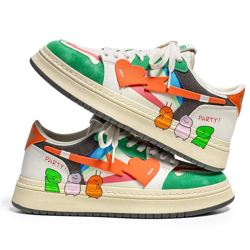 A pair of simple, solid-colour lace-up sneakers on a white background.