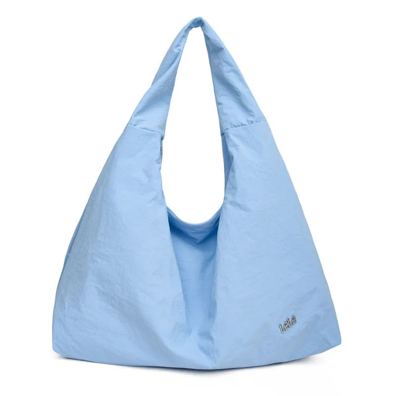 Women's heart-shaped nylon crossbody bag in black, yellow, khaki or blue colours