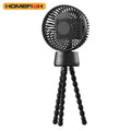 HOMEFISH F2 automatic shake head handheld fan with LED light on removable bracket.