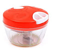Green manual kitchen chopper with three stainless steel blades and 500ml container