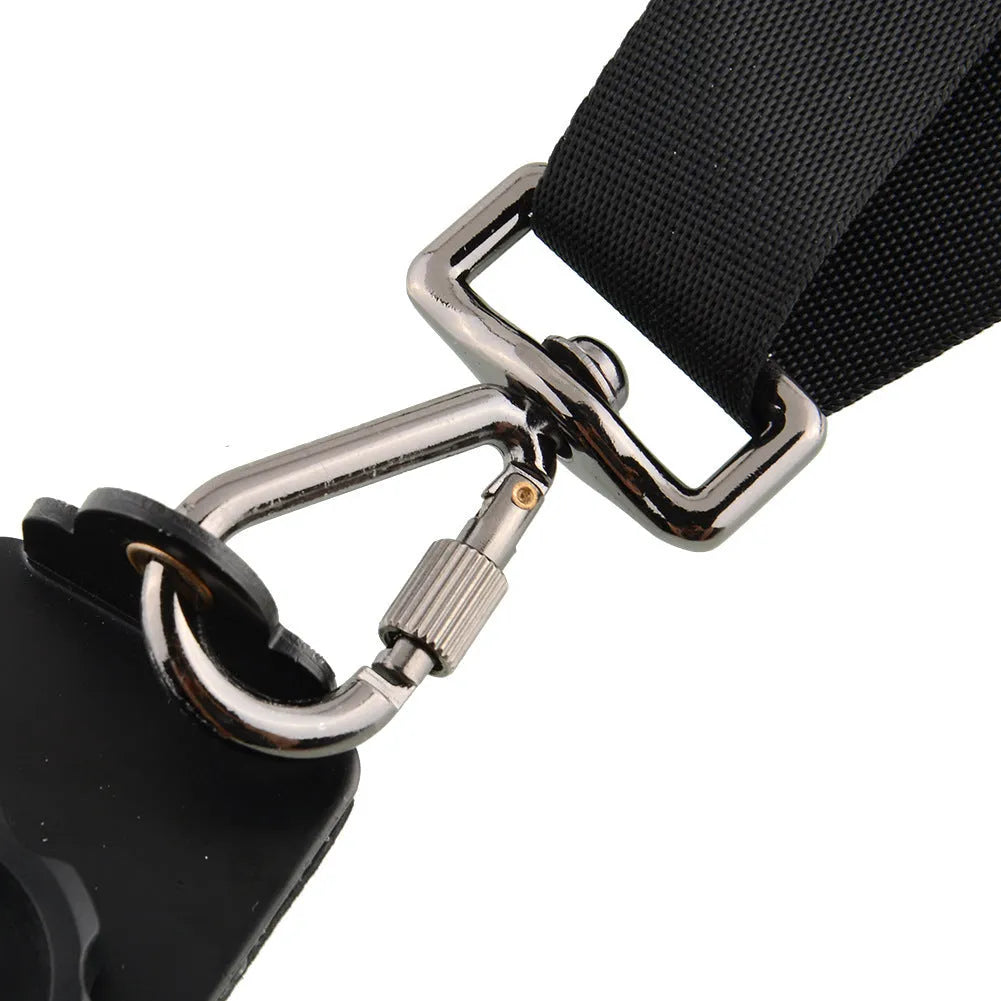 Black professional dual shoulder strap for SLR cameras with thick sponge padding