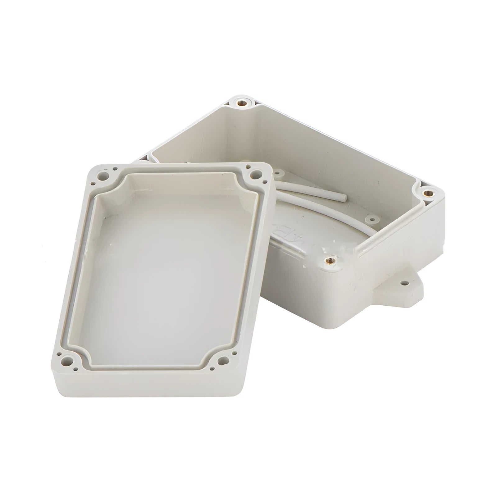 ABS plastic waterproof electrical enclosure box for security monitoring power supplies, dimensions 100mm by 68mm by 40mm.