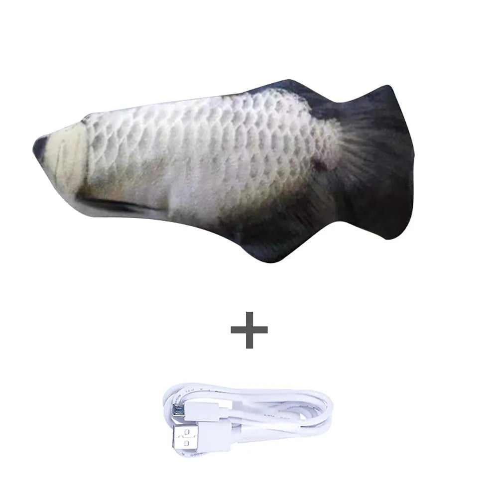 Electronic jumping fish simulation cat toy without catnip, 30cm multicolour PP material