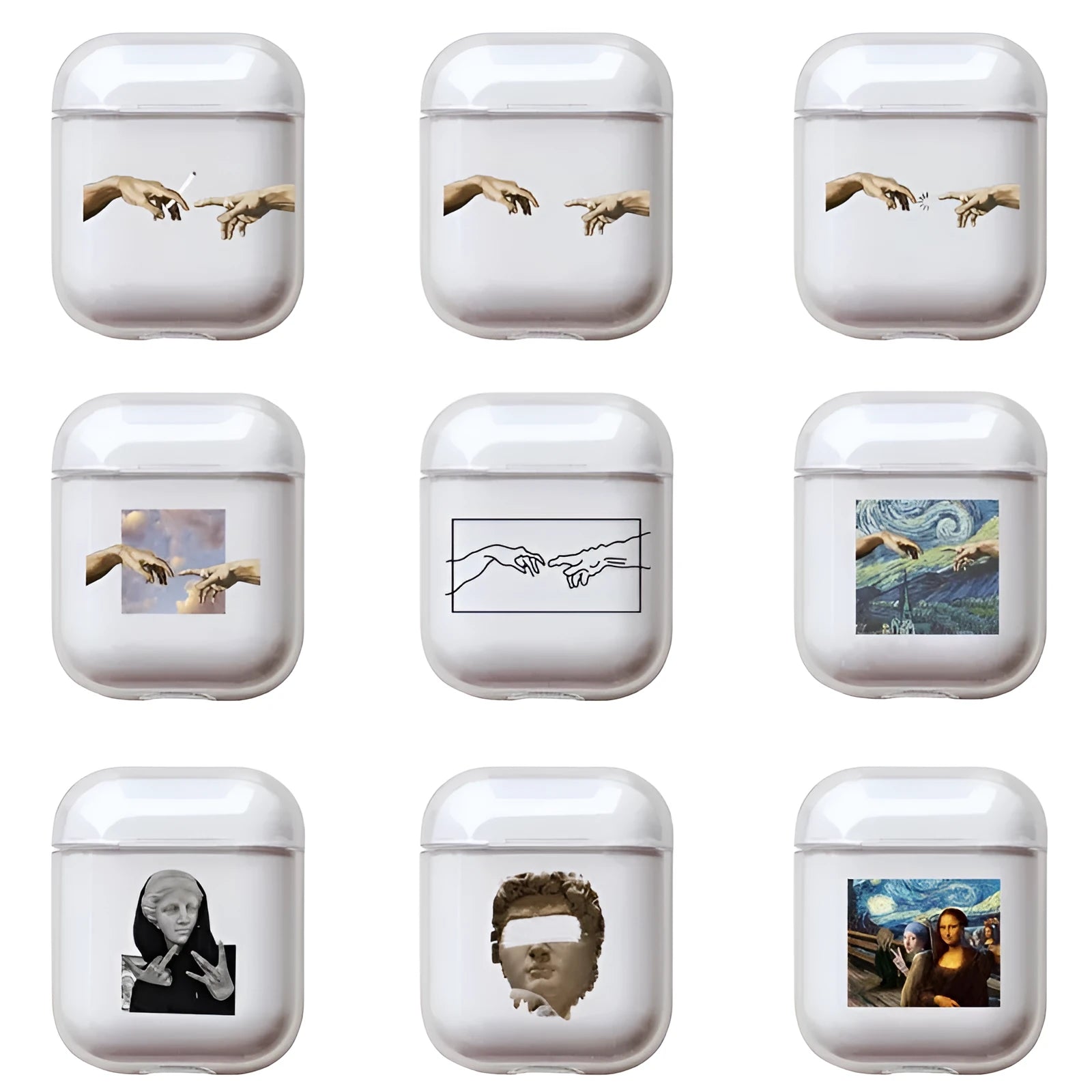 Transparent plastic protective case for Apple AirPods wireless earbuds