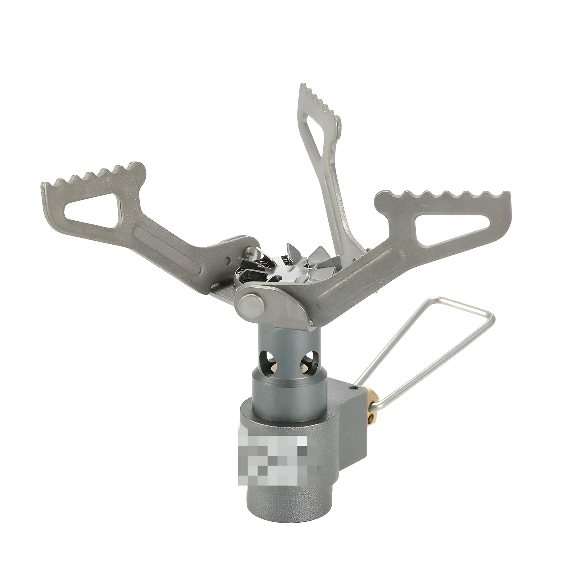 Portable gas camping stove with one-piece furnace structure for outdoor cooking