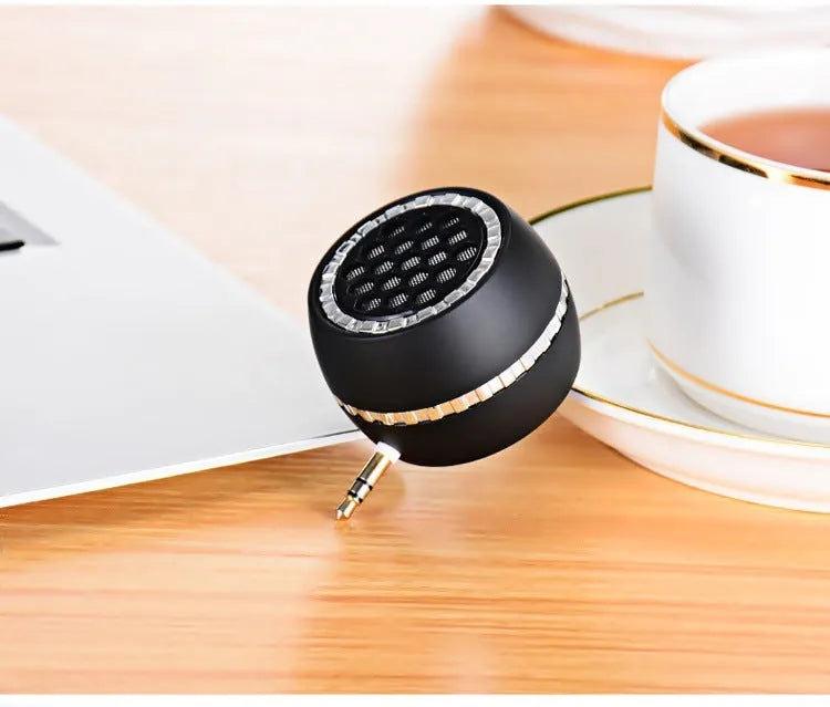 Universal external amplifier speaker unit in black, gold, or rose gold with wired connectivity