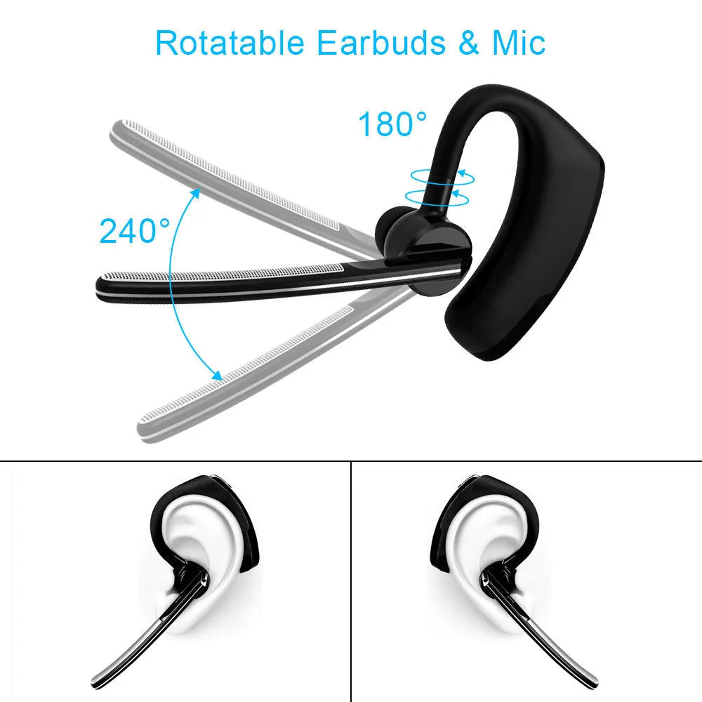 V9 Jerry style Bluetooth wireless headset with earbud and charging cable