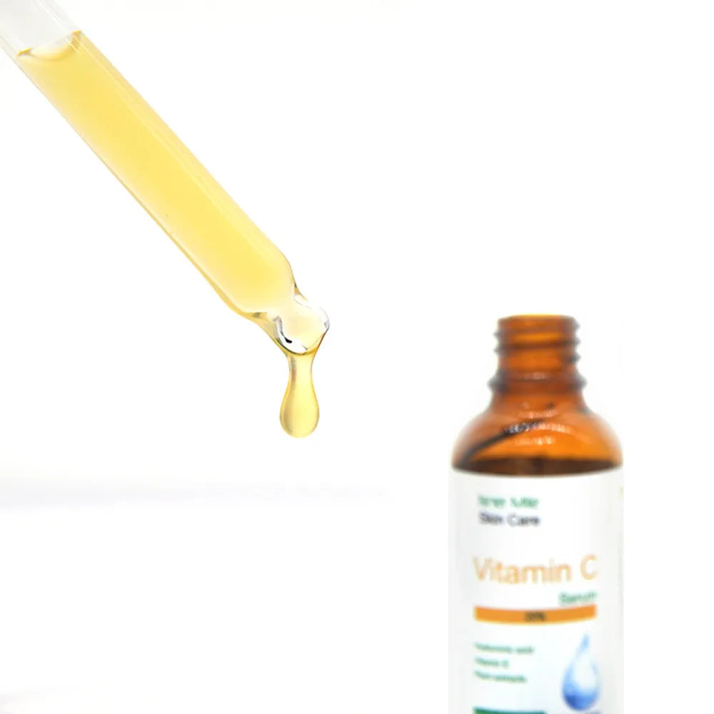 30ml Vitamin C serum bottle for facial skincare brightening and pore reduction