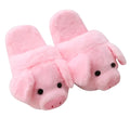 Pink pig floor slippers made of short plush with PP cotton filling