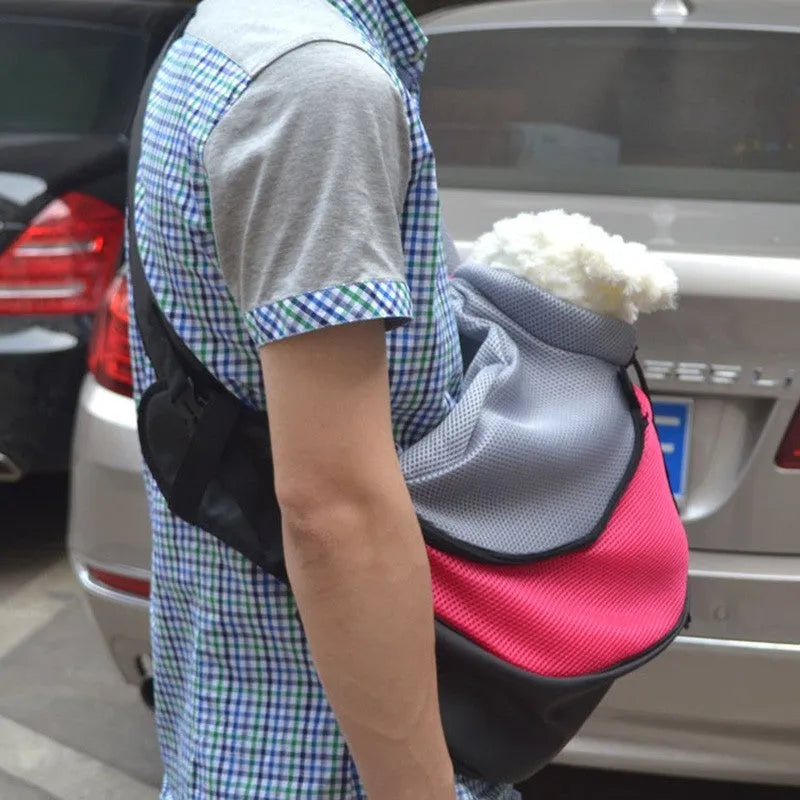 Polyester pet backpack carrier with breathable mesh windows for small dogs and cats