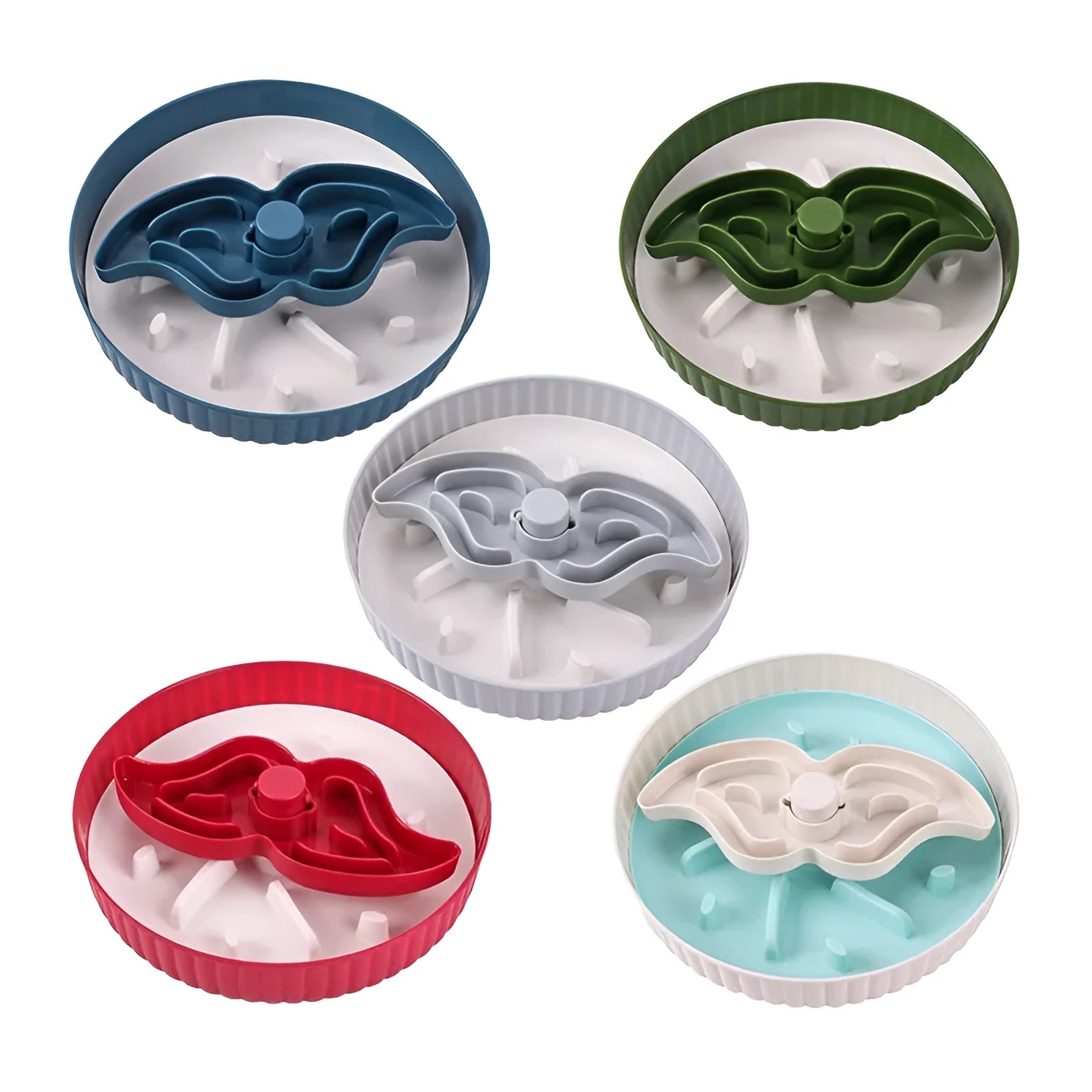 Pet rotating game board feeding bowl with slow food licking mat and anti-choke silicone base pad in beige colour