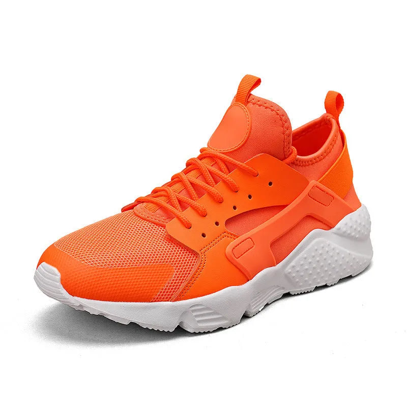 Men's low top casual shoes in green with mesh upper, flat heel, and lace-up front closure
